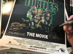 1990 poster announcing video release of tmnt movie signed kevin eastman studios 1990 poster announcing video release of tmnt movie signed
