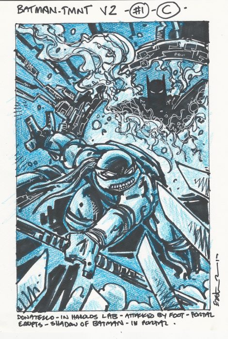 BATMAN TMNT II #1C Comic Art