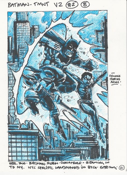 BATMAN/TMNT II COVER CONCEPT ART ISSUE 2 Comic Art