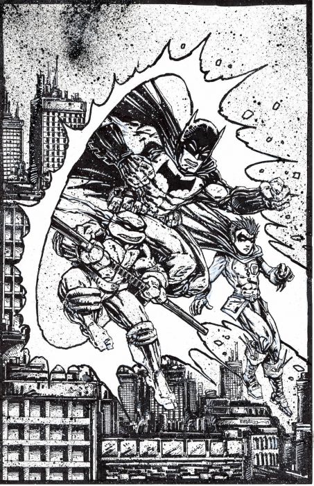 Batman/TMNT II issue 2 Final Cover Comic Art