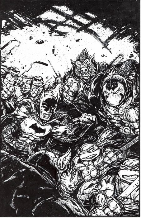 Batman/TMNT II issue 3 Final Cover Comic Art