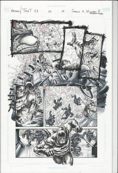 Batman TMNT Series 3 Issue 2 Pg 14 Comic Art