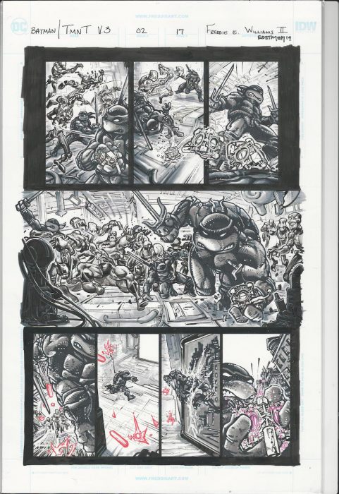 Batman TMNT Series 3 Issue 2 Pg 17 Comic Art