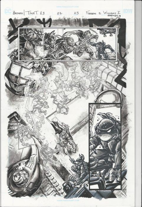 Batman TMNT Series 3 Issue 2 Pg 03 – SOLD Comic Art