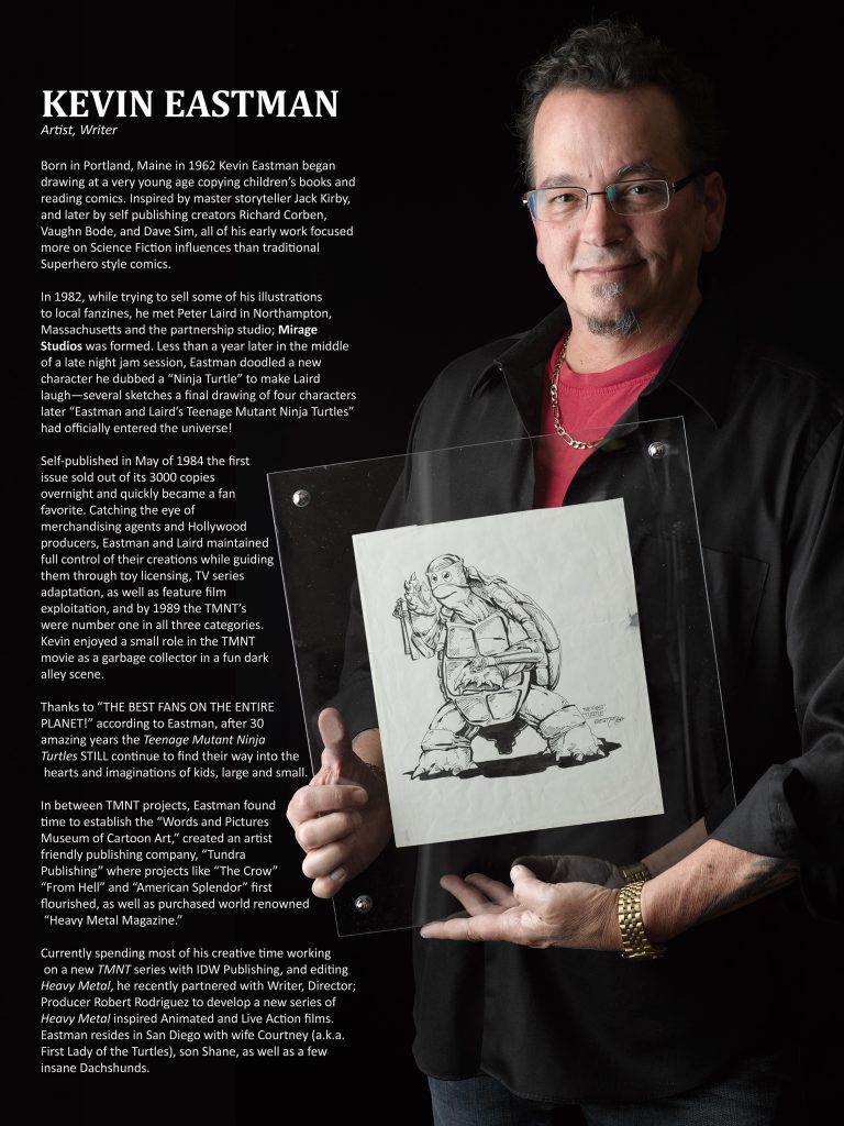 Teenage Mutant Ninja Turtles original firmado obra de arte dibujo Kevin Eastman Enmarcado 