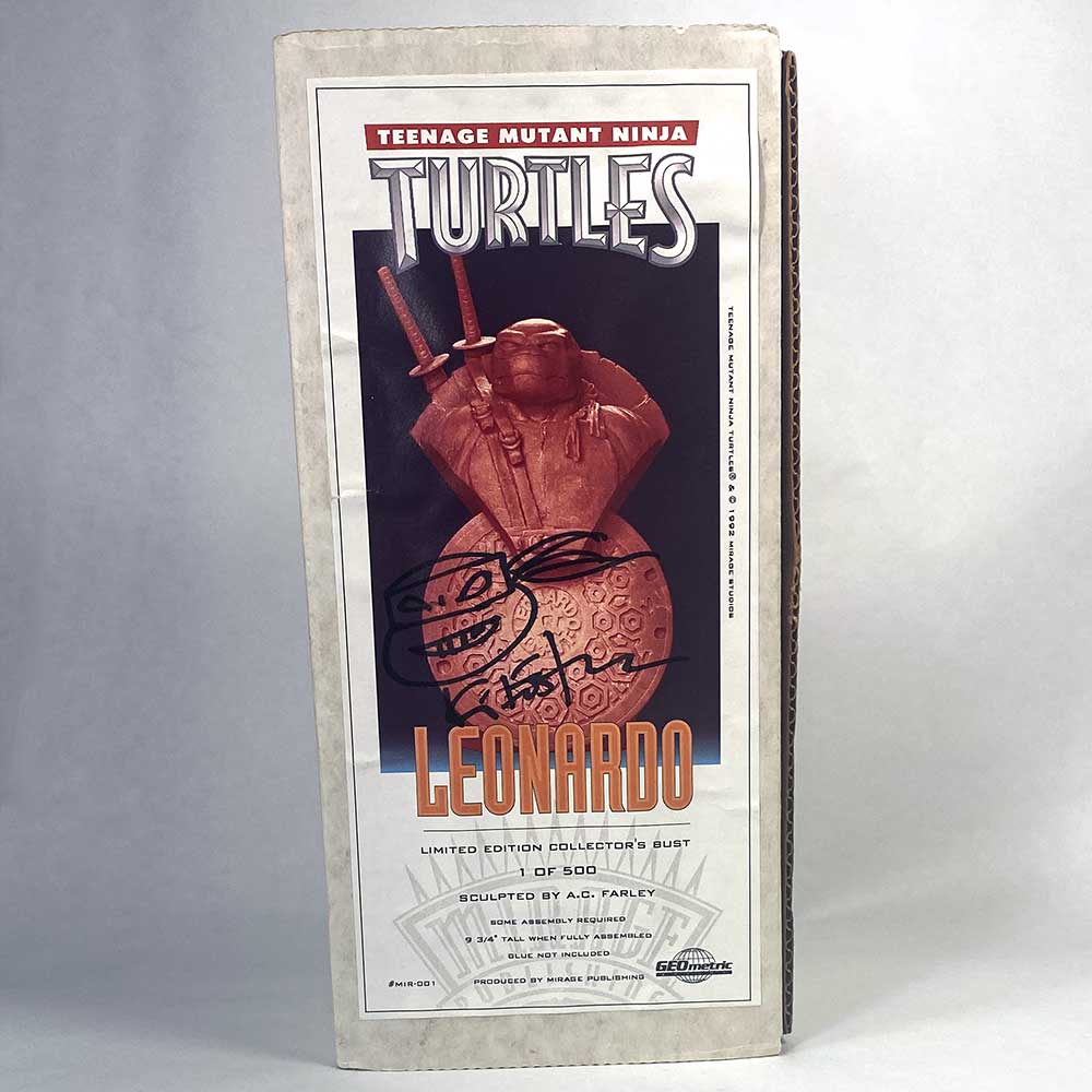 The Mirage Studios 1990 A.C. Farley LEONARDO Bust SIGNED with Head Sketch Remarque - Image 3