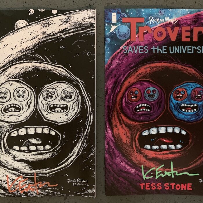 Trover Saves The Universe – 2 Variant Covers Art and Signed By Kevin Eastman