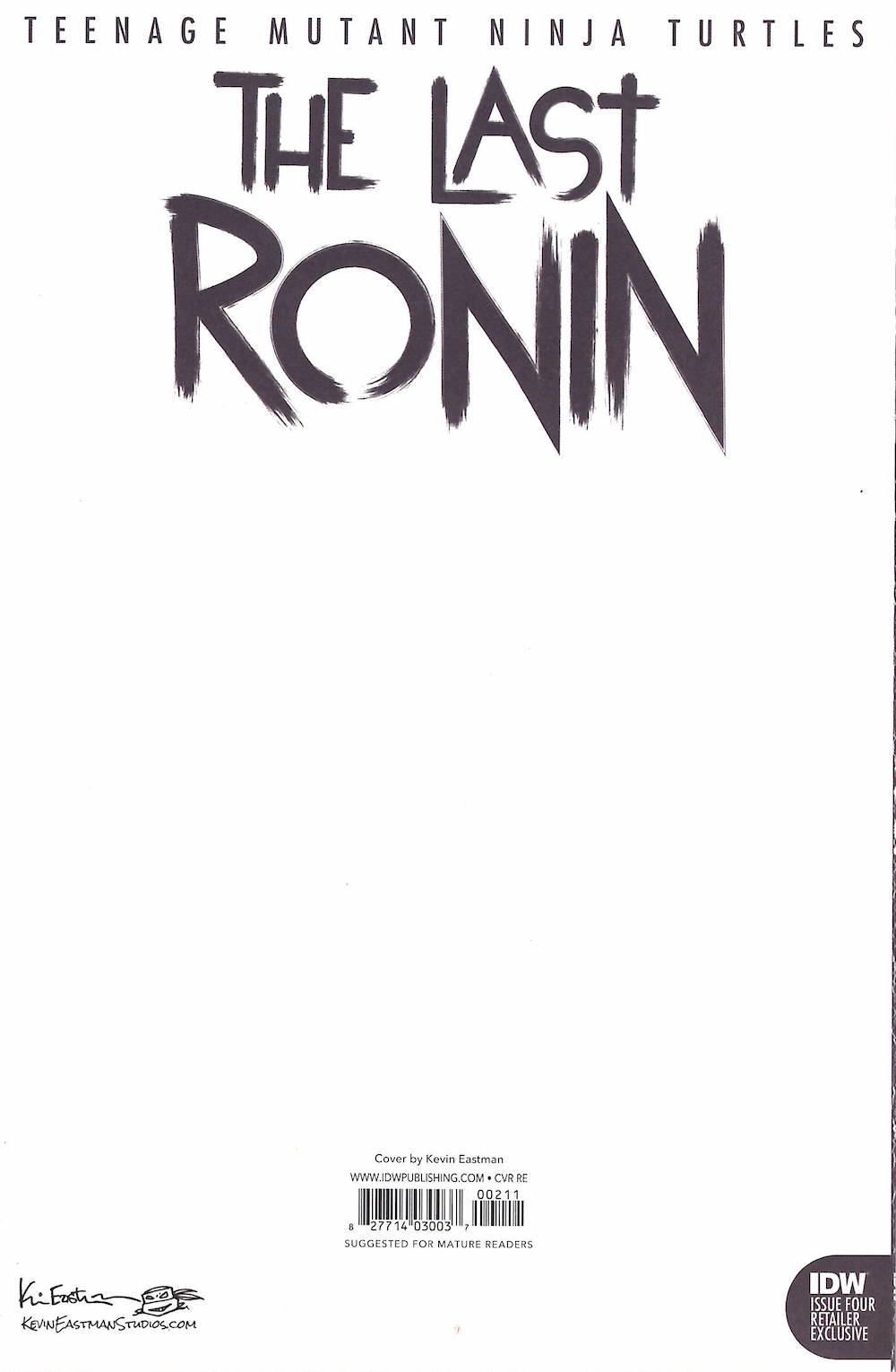 ** SIGNED The Last Ronin issue 4, Kevin Eastman Studios Exclusive