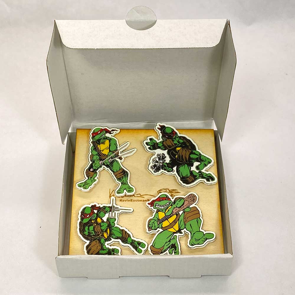 RARE in box Teenage Mutant Ninja Turtles 40 TMNT Button Display Pins Vintage 