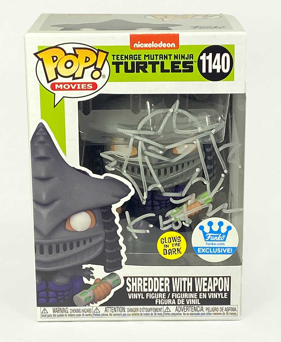 Funko Pop Movies Series – TMNT Exclusive Glow In The Dark SHREDDER #1140 – Signed with Head Sketch