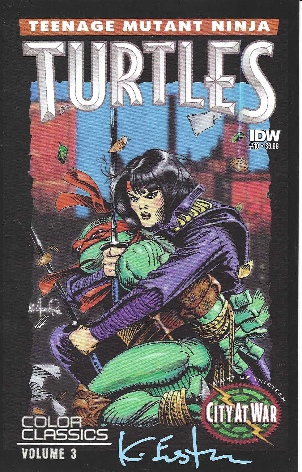 Teenage Mutant Ninja Turtles aventuras #3 1988 Certificado Garantía Corporation 9.8 3910610009 Kevin Eastman 