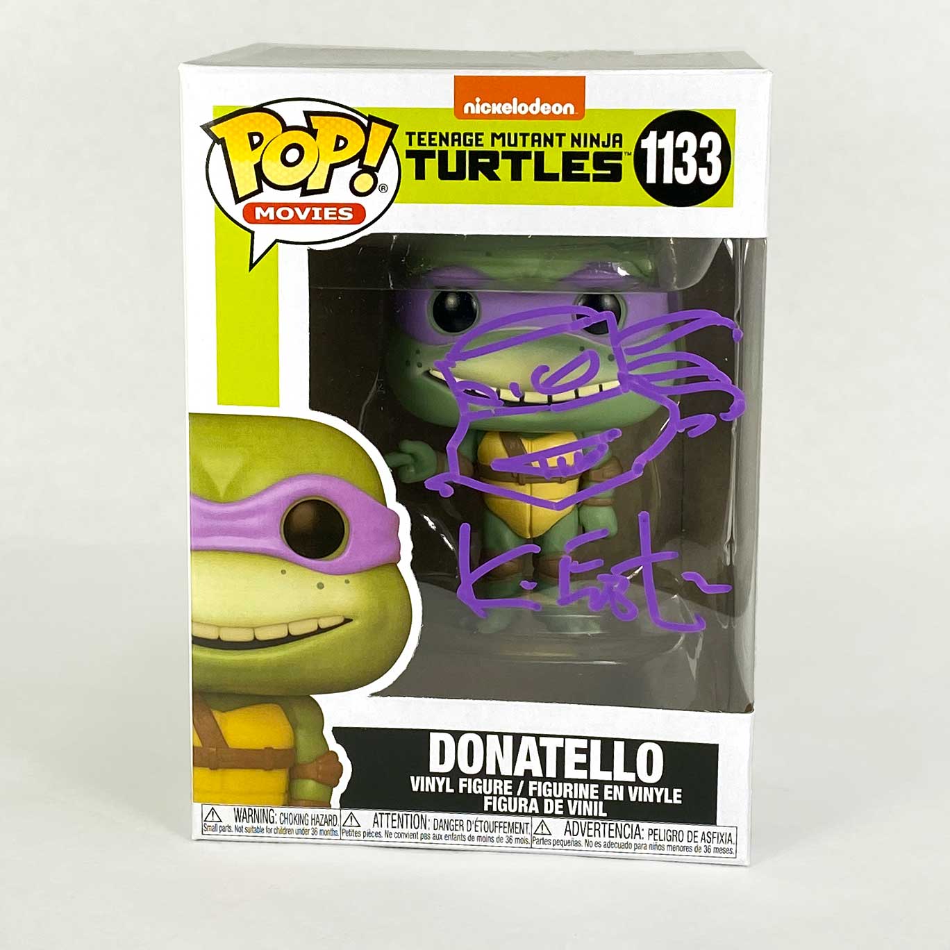 Slightly Damaged, Funko Pop TMNT Exclusive Donatello #1133 – Signed with Head Sketch