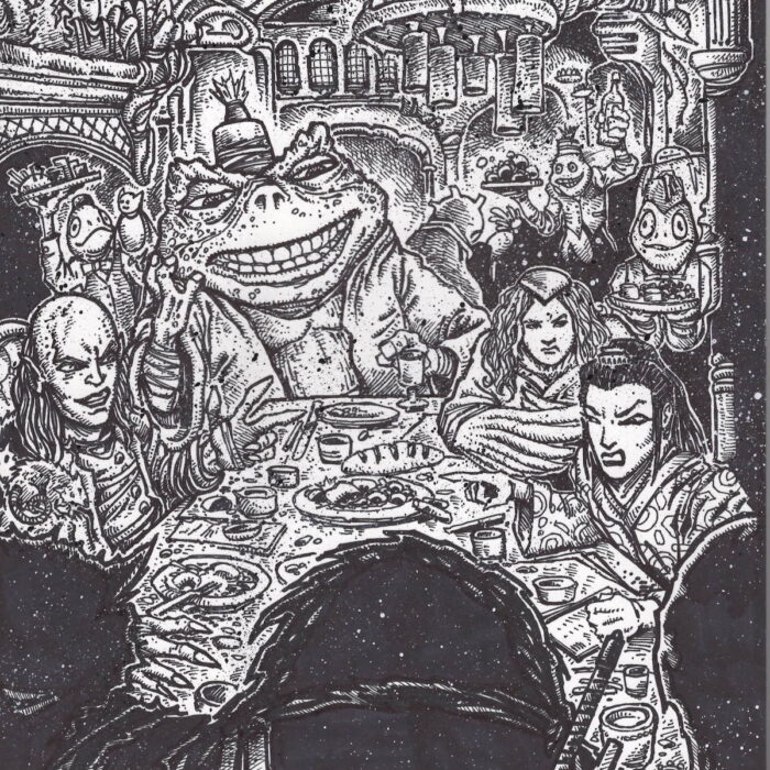 TMNT Issue 71 Original Art –  A Feast At Toad Baron’s