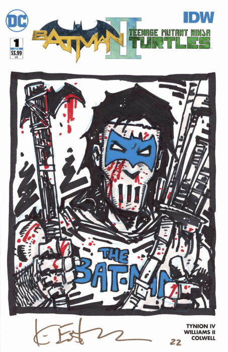 Batman/TMNT 1 Sketch Cover by Kevin Eastman - Casey Jones