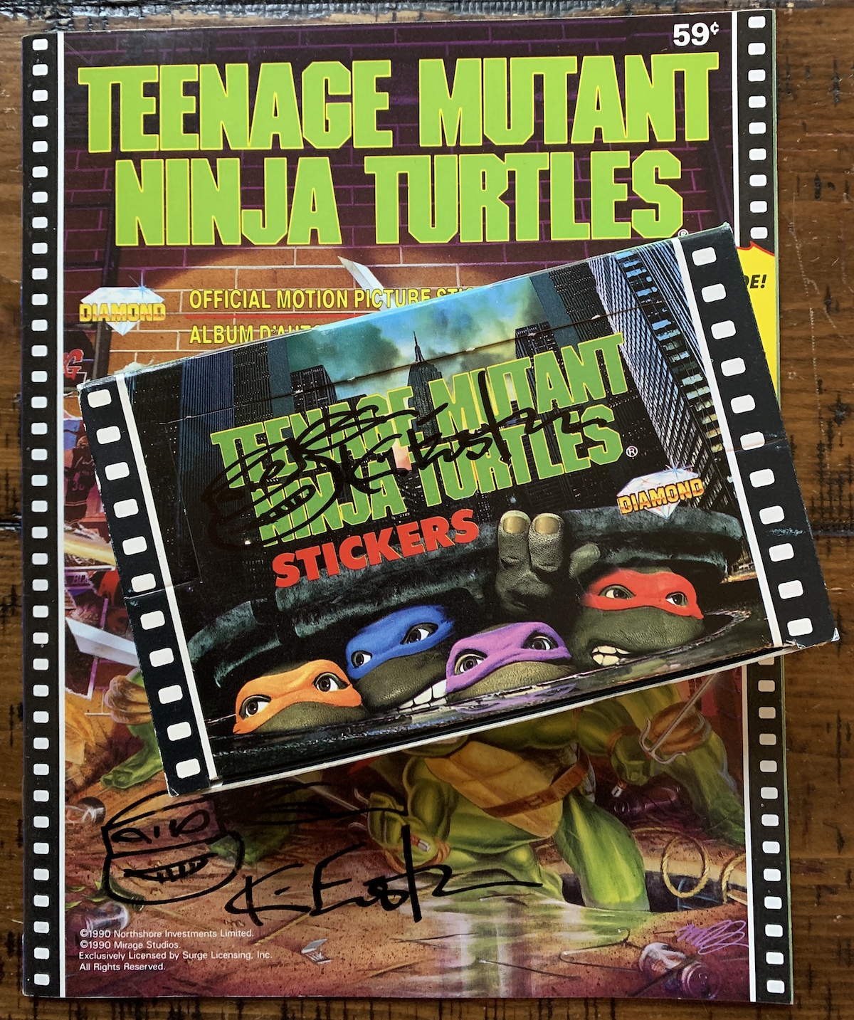 1990 TMNT Official Motion Pictures Sticker Book and Stickers Set – Signed
