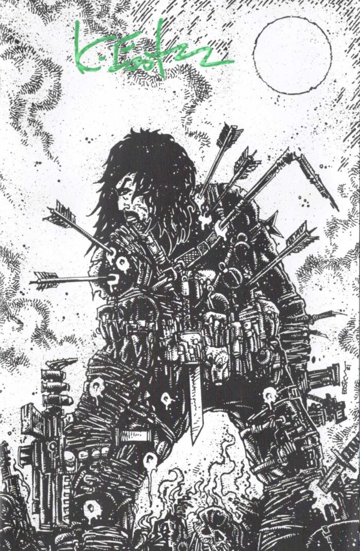 BRZRKR #10 Kevin Eastman Virgin 1-100 B&W Variant Cover H – SIGNED