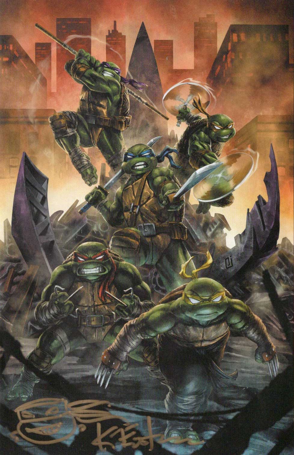 TMNT #132 RE, B- Jolzar Collectibles Variant – Signed in Gold Ink