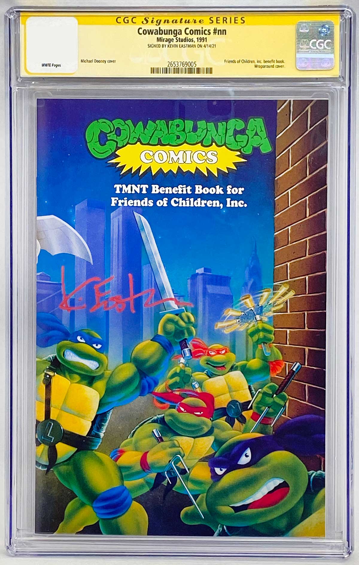 1991 Cowabunga Comics Signed by Kevin Eastman – Mirage Publishing, CGC Signature Series Graded