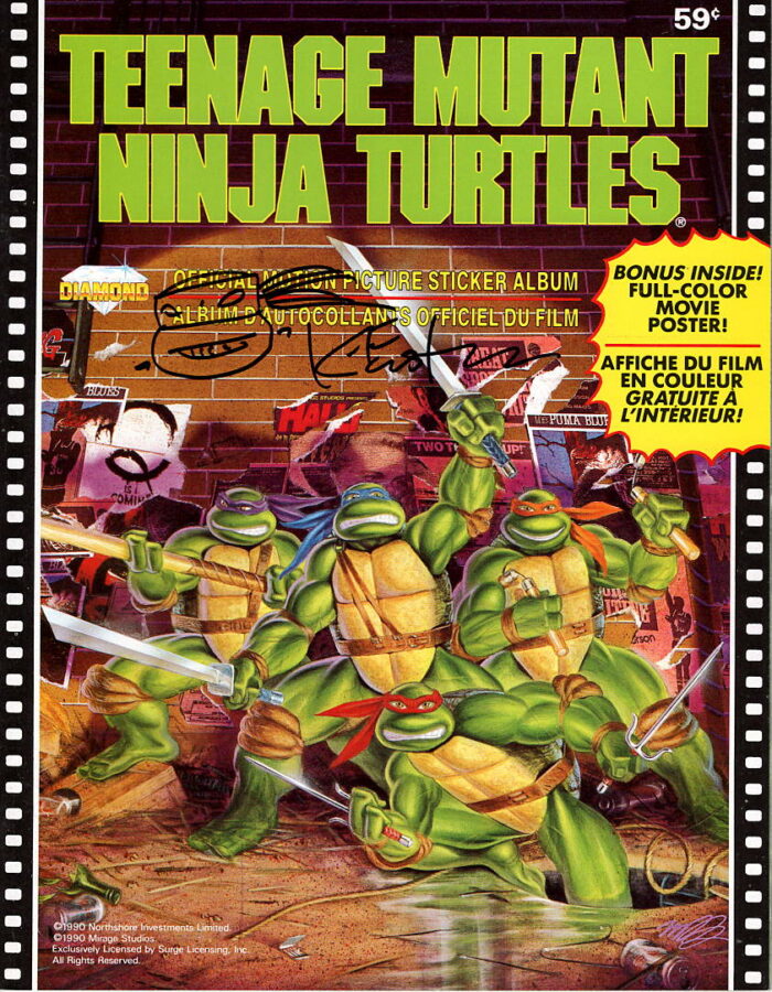 1990 TMNT Official Motion Pictures Sticker Book – Signed one left