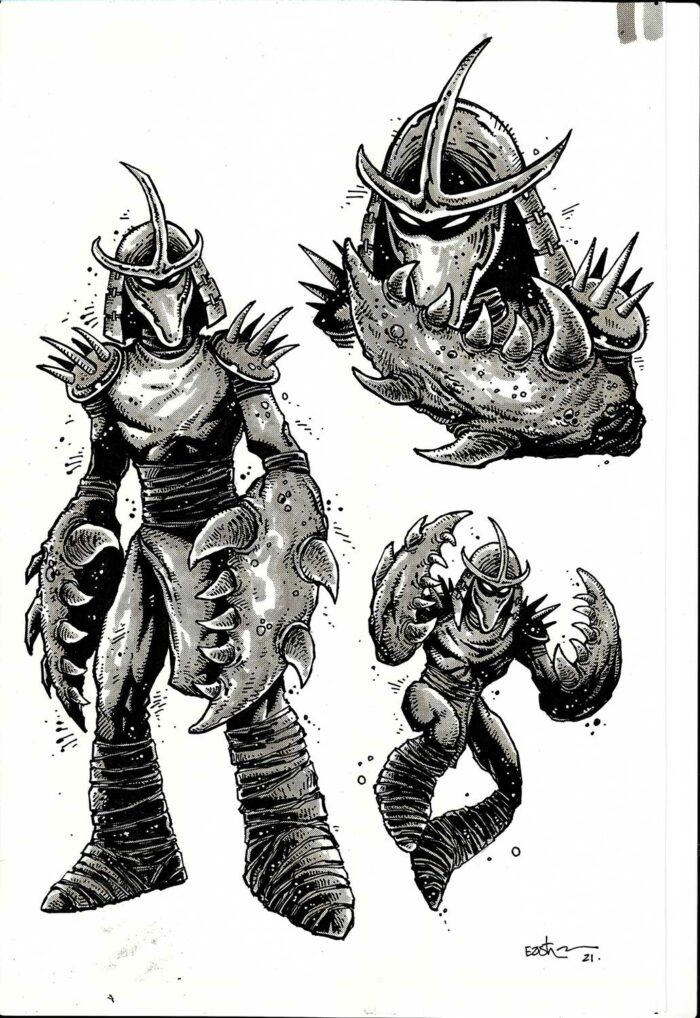 NECA/Mirage Comics Claw Shredder Original Art Character Designs