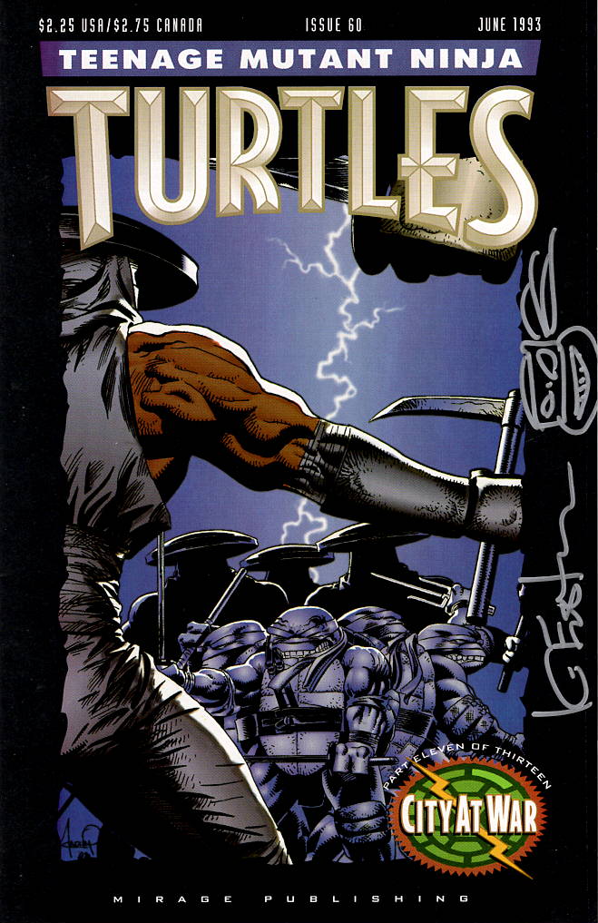 TMNT #60, First Printing June 1993 – SIGNED with Headsketch – RARE!!!