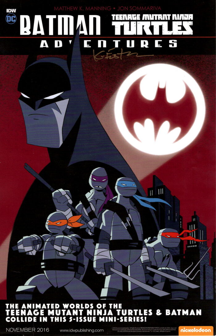 2016 Ciro Nieli TMNT Batman Adventures Poster – Signed by Kevin