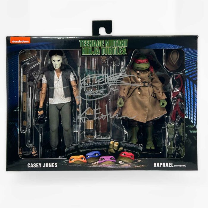NECA TMNT Casey Jones and Raphael In Disguise 2 Pack SIGNED with Headsketch Remarque