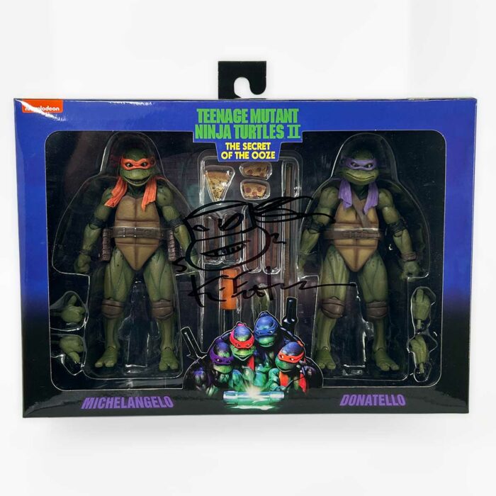 NECA TMNT 2:Secret of the Ooze Michelangelo and Donatello 2 Pack SIGNED