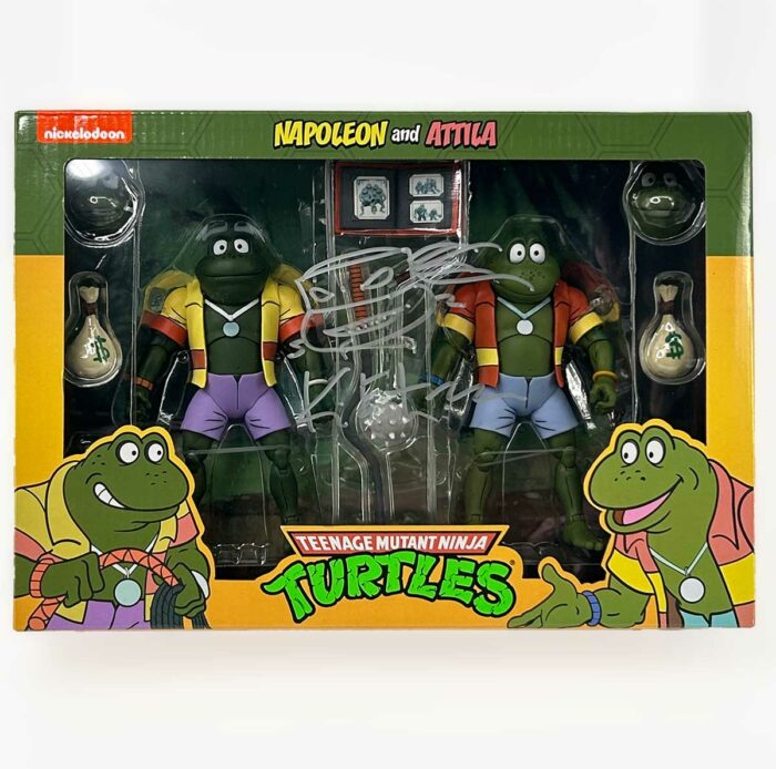 NECA TMNT(Cartoon) – Napoleon and Atilla 2 pack – SIGNED with TMNT Headsketch