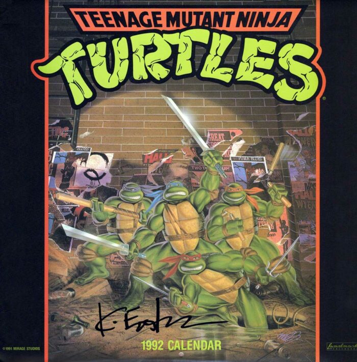 **Teenage Mutant Ninja Turtles 1992 Calendar – SIGNED