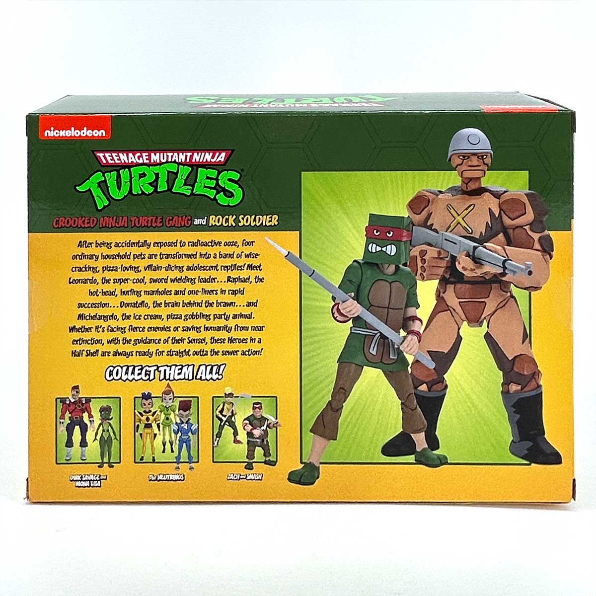 NECA TMNT(Cartoon) Crooked Ninja Turtle Gang and Rock Soldier Action Figure  - SIGNED with TMNT Headsketch