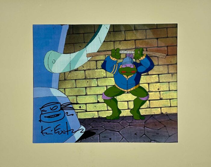 TMNT Original Production Animation Art – SIGNED with a Headsketch Remarque