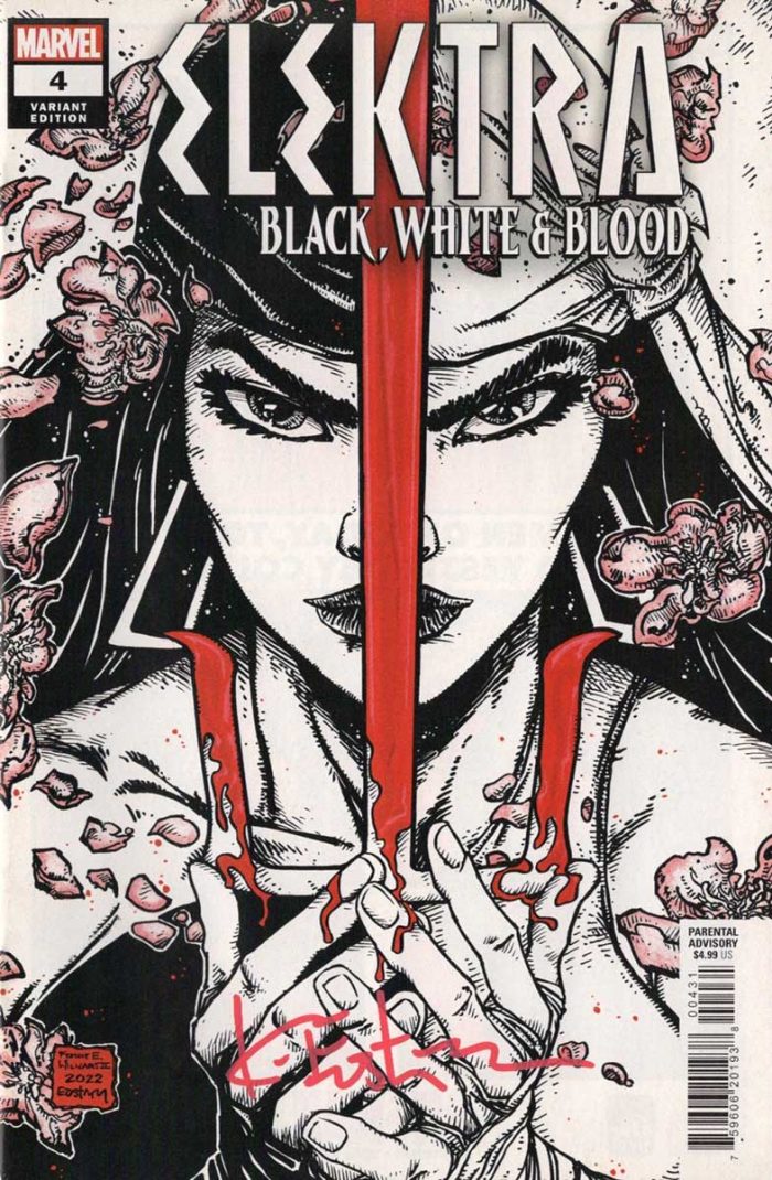 ELEKTRA Black, White & Blood #4 1:25 Variant Signed