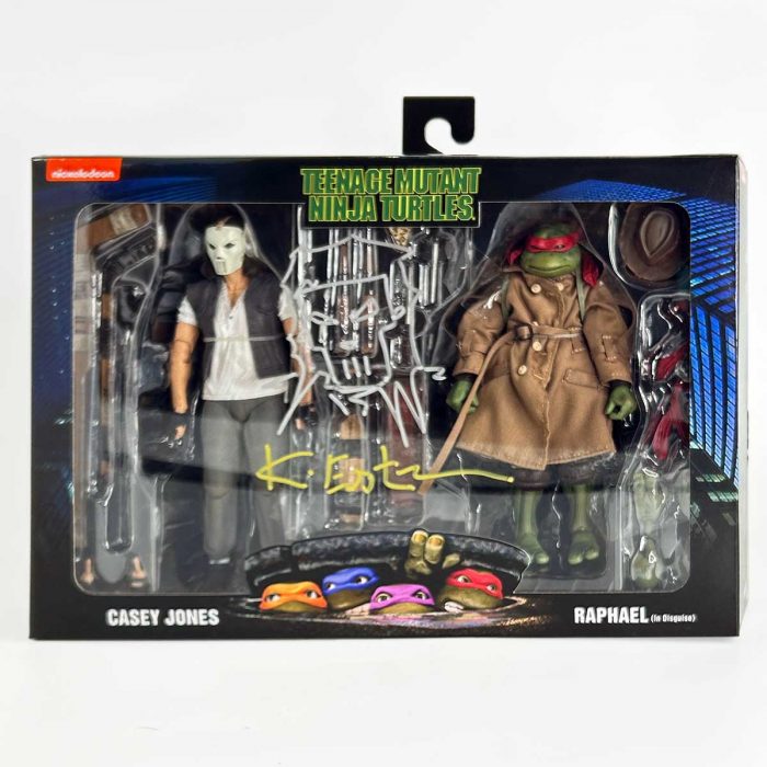 NECA TMNT Casey Jones and Raphael In Disguise 2 Pack SIGNED with Headsketch Remarque and COA