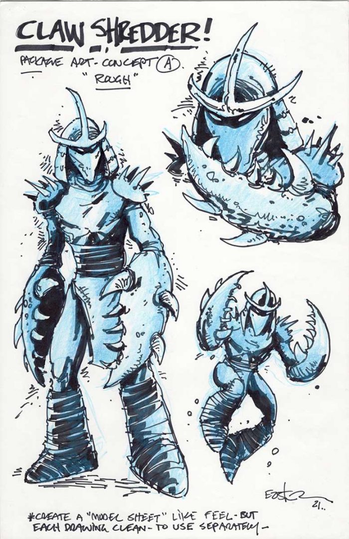 NECA/Mirage Comics Claw Shredder Original Art Character Design ROUGH A