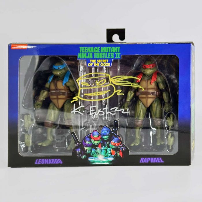 NECA TMNT 2:Secret of the Ooze Leonardo & Raphael 2 Pack SIGNED and Sketched with COA