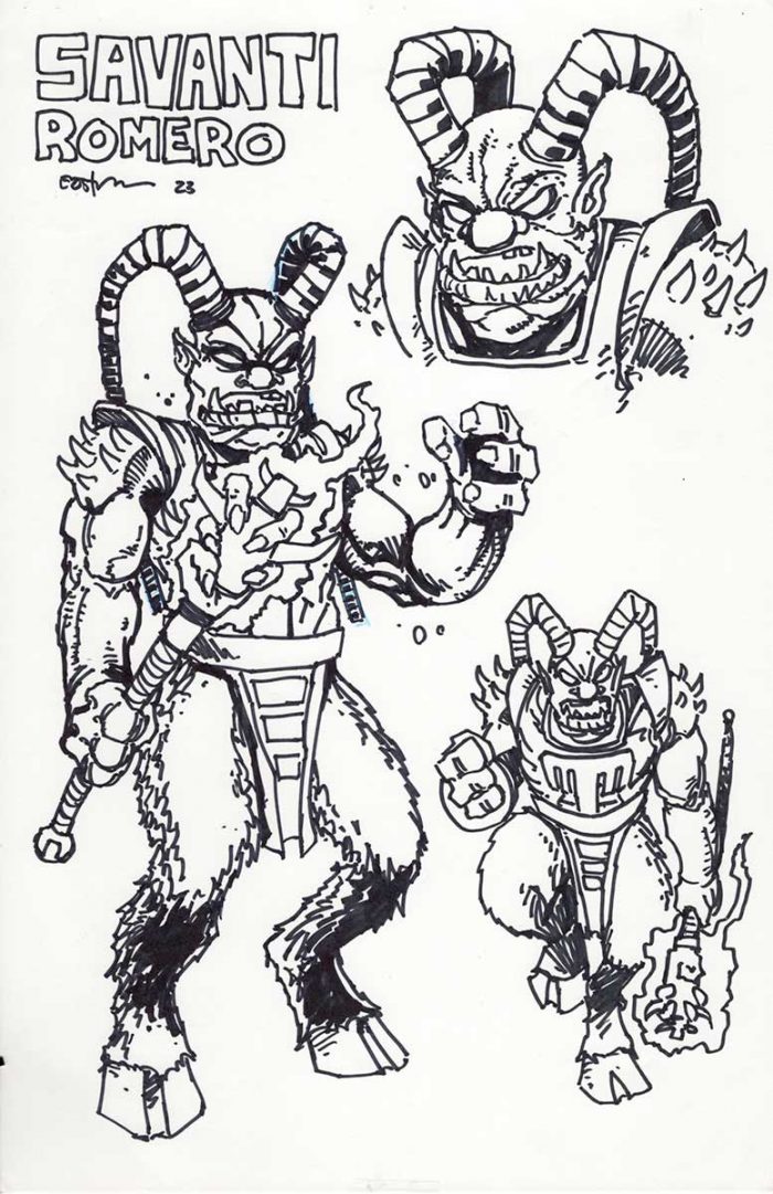 NECA Savanti Romero Original Art Character Design Roughs