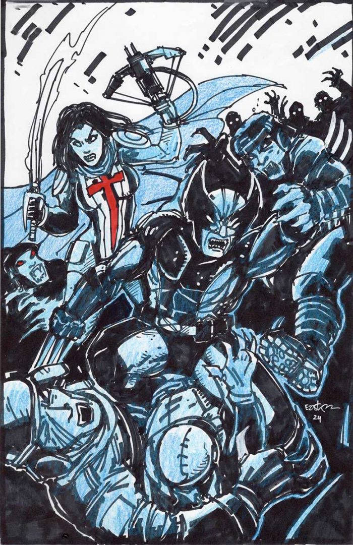 Marvel – WOLVERINE BLOODHUNT Cover Art Rough – SIGNED