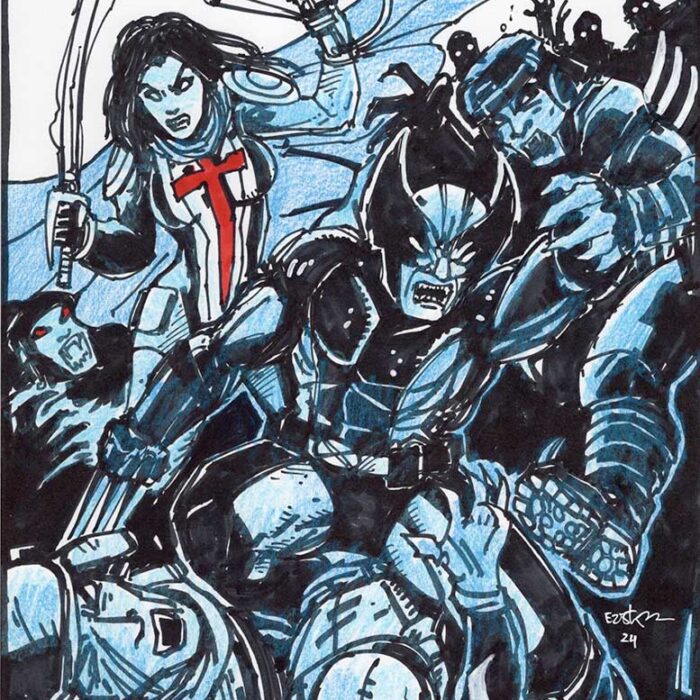 Marvel – WOLVERINE BLOODHUNT Cover Art Rough – SIGNED