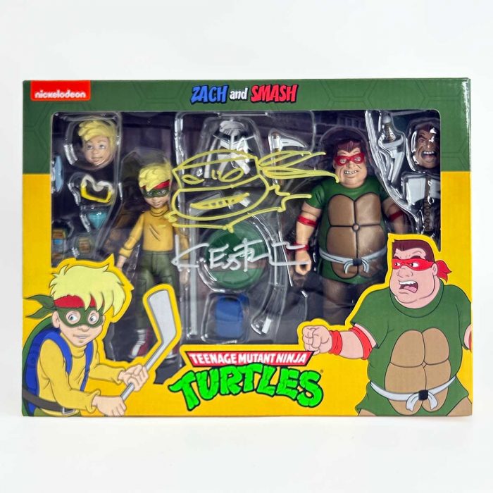 NECA TMNT(Cartoon) – Zach and Smash 2 pack – SIGNED with TMNT Headsketch and COA