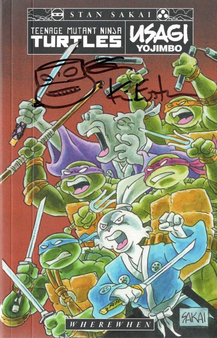TMNT Usagi Yojimbo WHEREWHEN Collection Signed with Head Sketch