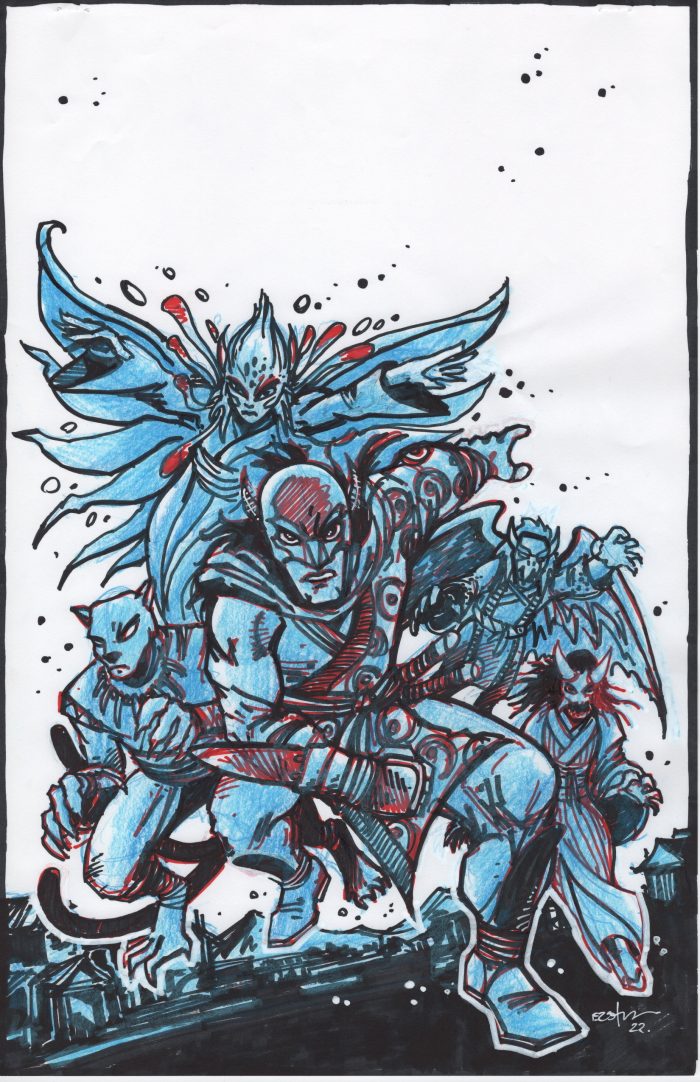 Marvel – DEMON WARS 2022 Cover Art Rough – SIGNED