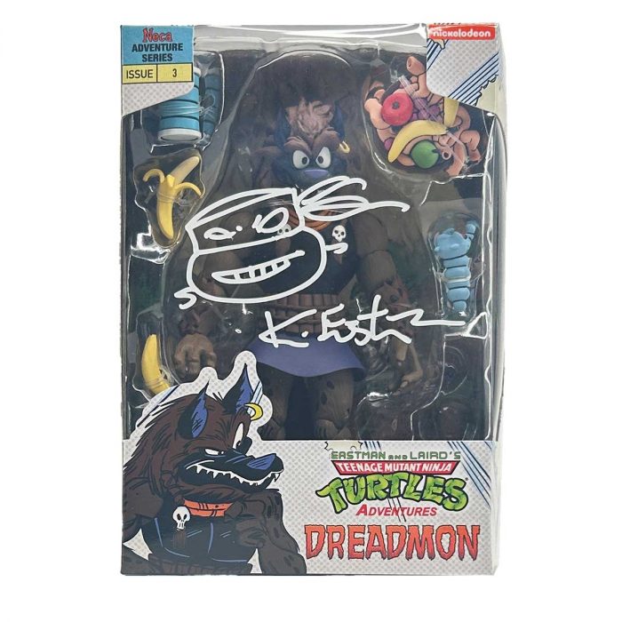 NECA TMNT Adventures Series Dreadmon Signed With Remarque and Hologram Label of Provenance