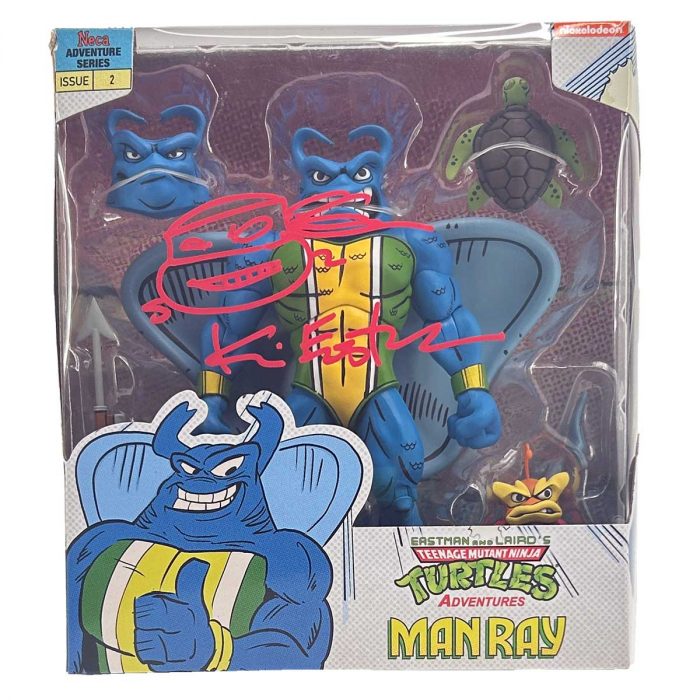 NECA TMNT Adventures Series ManRay Signed with Stunning Remarque and COA