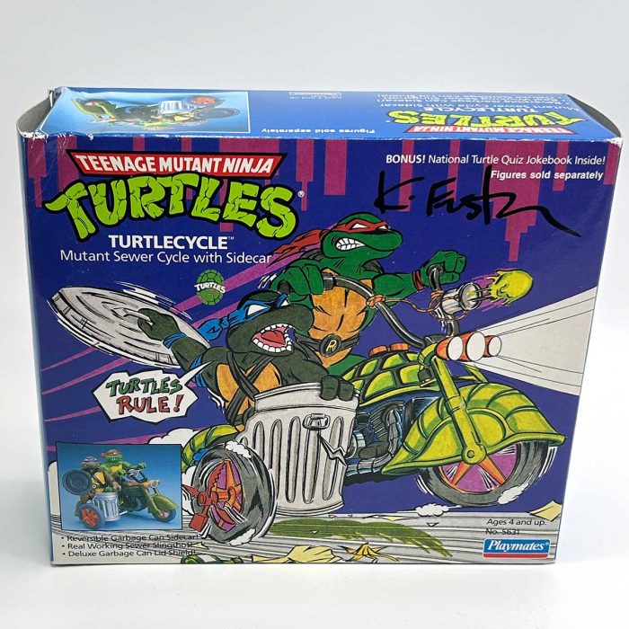 1989 Playmates TMNT Turtlecycle Factory Sealed Signed by Kevin with COA