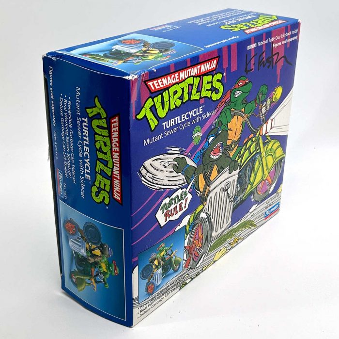 1989 Playmates TMNT Turtlecycle Factory Sealed Signed by Kevin with COA