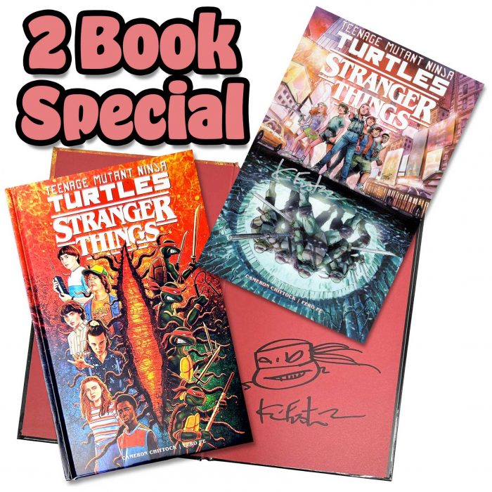 TMNT Stranger Things 2 Book Special – Hard Cover Foil Variant and Collected Softcover – Eastman Signed with Remarques