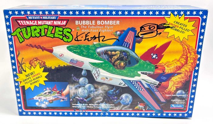 1992 TMNT Mutant Military Bubble Bomber Factory Sealed Headsketch Signed by Kevin with COA