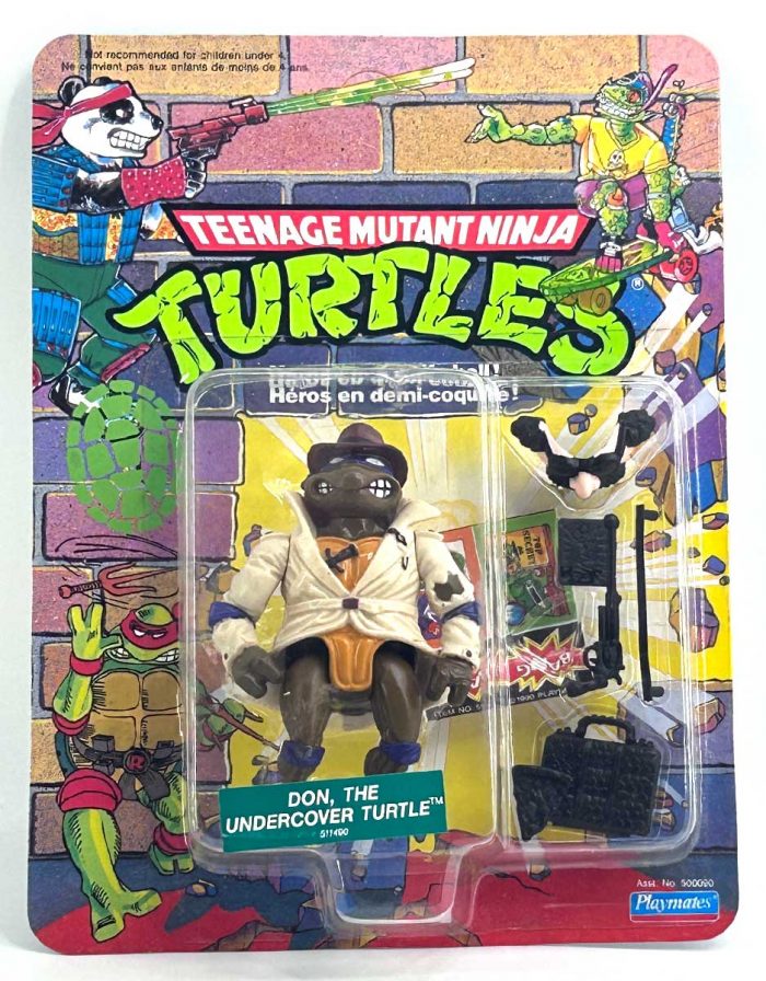 Don, The Undercover Turtle, 1990 Vintage Playmates MOC Unpunched – Canadian – PRISTINE