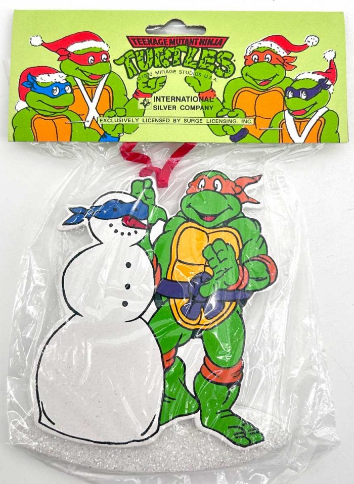 1990 Wooden Hanging Ornament – Michelangelo with Snowman